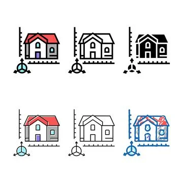 House construction modeling color modern icon vector Stock Illustration