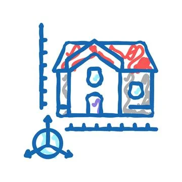 House construction modeling icon doodle illustration Stock Illustration