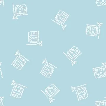 House construction modeling line seamless pattern Stock Illustration