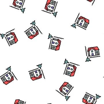 House construction modeling vector seamless pattern Stock Illustration
