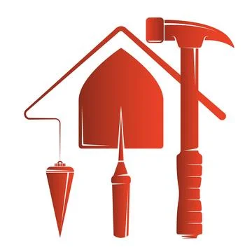 House construction symbol with tools Stockillustratie