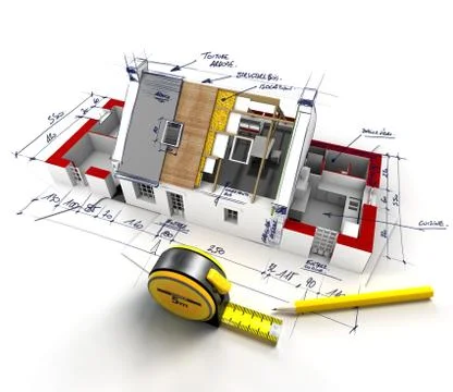 House construction technicalities Иллюстрация