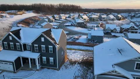 House Construction Winter Stock Footage 255309870