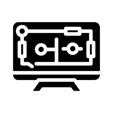 House control, smart home computer screen glyph icon vector illustration Stock Illustration