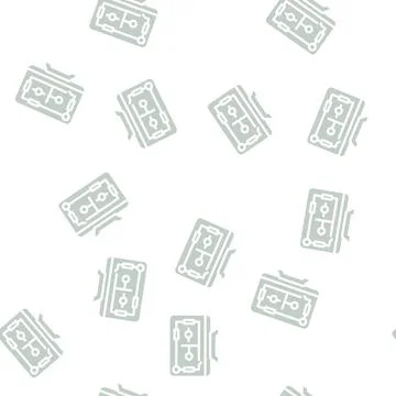 House control, smart home computer screen glyph vector seamless pattern Stock Illustration