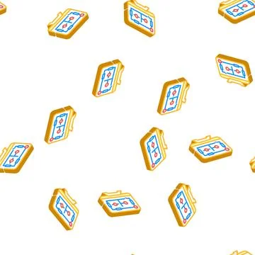 House control, smart home computer screen isometric icon seamless pattern 스톡 일러스트