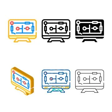 House control, smart multistyle home computer screen color icon vector Stock Illustration