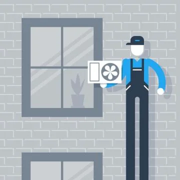House cooling system Stock Illustration