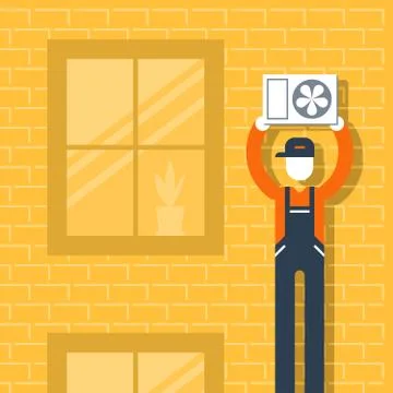 House cooling system Stock Illustration