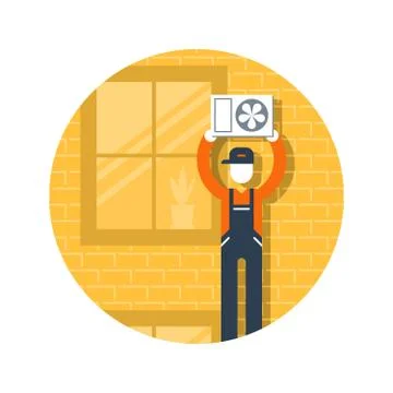 House cooling system Stock Illustration