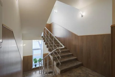 House corridor interior with staircase Stock Photos