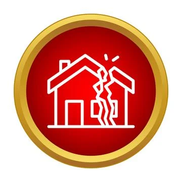 House cracking due to structural damage or earthquake Ilustración de archivo