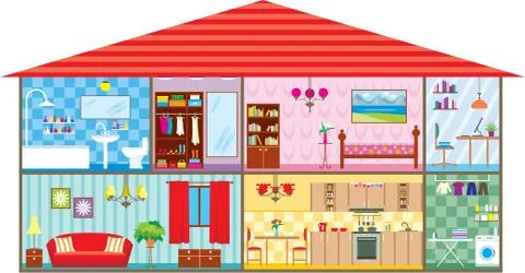 House in a cut Stock Illustration