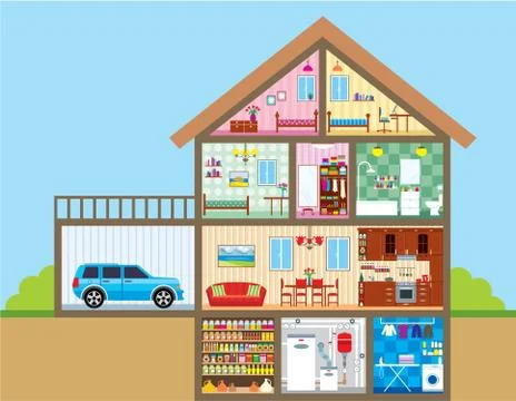 House in a cut Stock Illustration