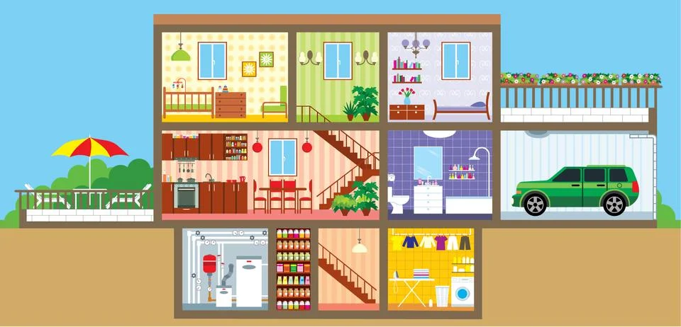House in a cut Stock Illustration