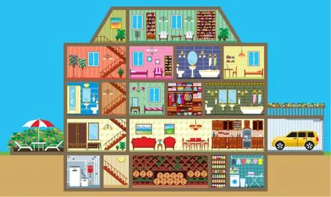 House in a cut Stock Illustration