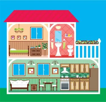 House in a cut Stock Illustration