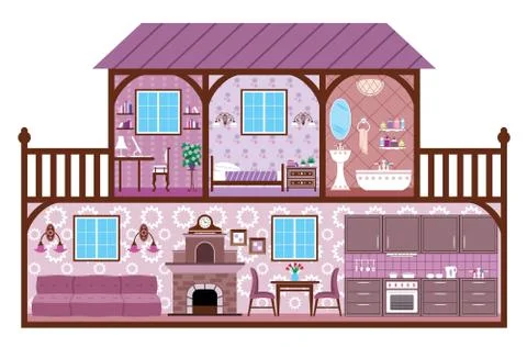 House in a cut Stock Illustration
