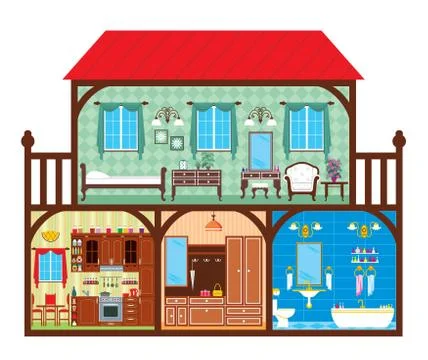 House in a cut Stock Illustration