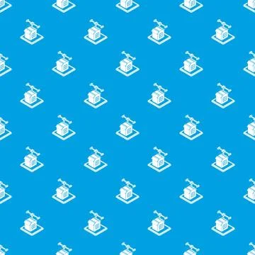 House d printing pattern vector seamless blue Ilustración de archivo