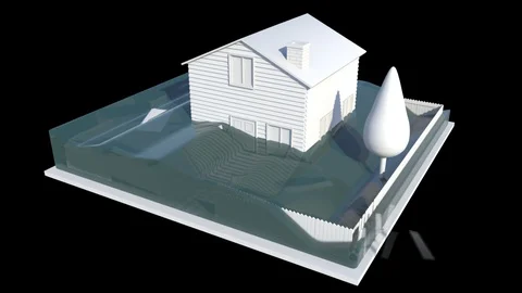 House Damaged By Flooding 스톡 동영상 122200329