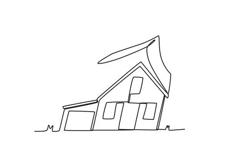 A house damaged by a storm Stock Illustration