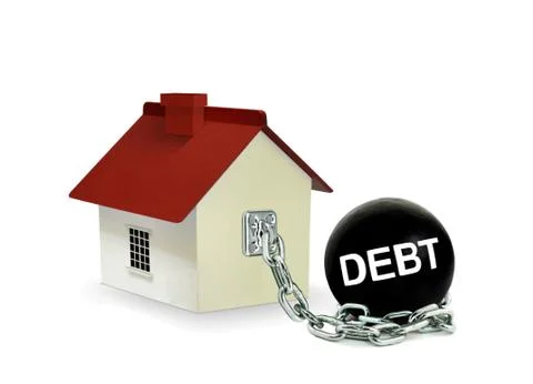 House with debt ball 스톡 일러스트