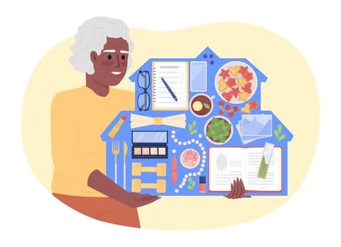 House decluttering for retirement flat concept vector spot illustration 스톡 일러스트