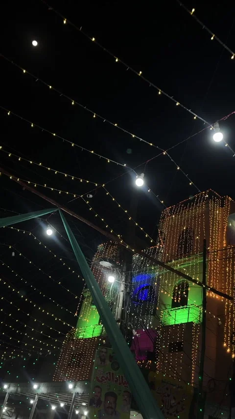 House Decorated With String Lights Stock-Footage 347716632