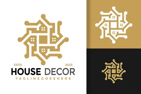 House decorative logo vector icon illustration 스톡 일러스트