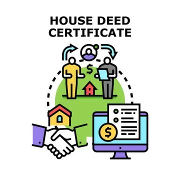 House deed certificate vector concept illustration business Stock Illustration