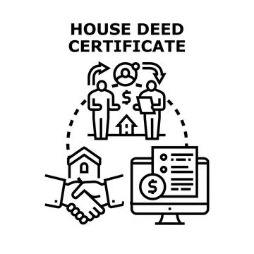 House deed certificate vector concept illustration business Stock Illustration