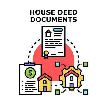 House deed documents concept for property ownership Stock Illustration