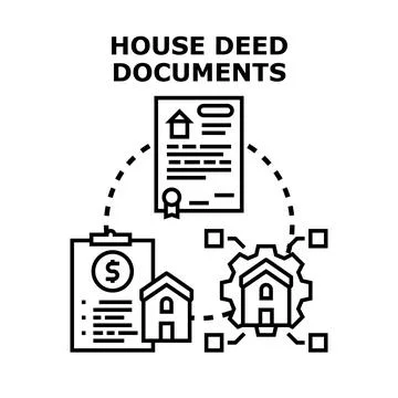 House deed documents concept for property ownership Stock Illustration