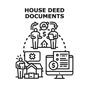 House deed documents process concept vector illustration Stock Illustration