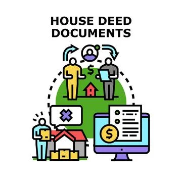 House deed documents process concept vector illustration Stock Illustration