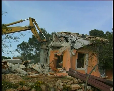 House Demolition Stock Footage