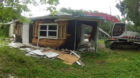 House Demolition Stock Footage 24402817