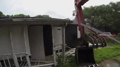 House Demolition POV Stock Footage 24402785
