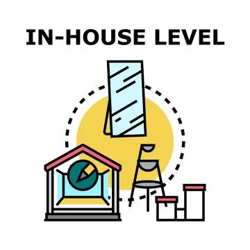 In house departmental level workflow concept development Stock Illustration