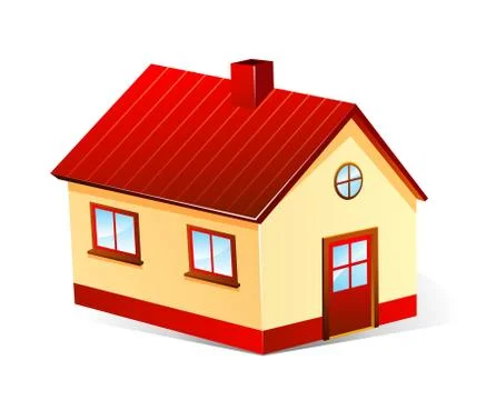 House design on white background Stock Illustration