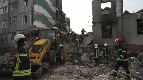 House destroyed by air bomb Stock Footage 223070853