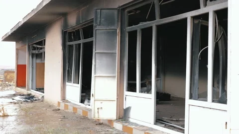 House destroyed in bomb attack, by Isis. November 10, 2017, Mosul, Iraq. Stock Footage 158380515