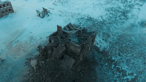 A house destroyed by an explosion Stock Footage 126720182