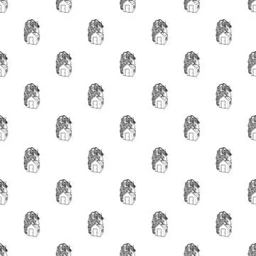 House destroyed by hurricane icon, outline style Stock Illustration