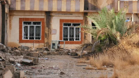 House destroyed in Isis bomb attacks. November 10, 2017, Mosul, Iraq. Stock Footage 158380481