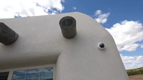 House Detail with Security Camera Corner Stock Footage 112936877