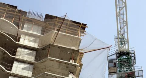 House develop with crane at day Stock Photos