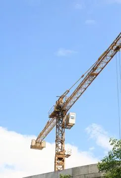 House develop with crane tower Stock Photos