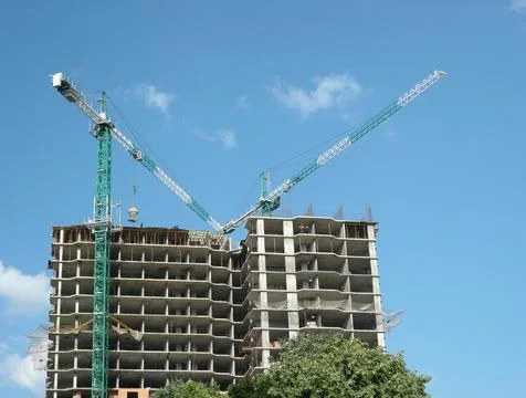 House develop with crane tower Stock Photos